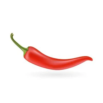 Red hot chilli pepper, vector design isolated on white background. Stock Illustration