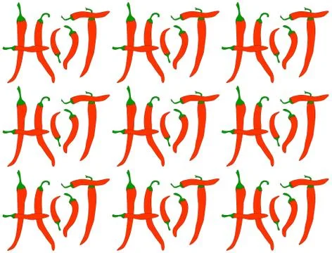 Red Hot Chilli Peppers - Pattern Stock Illustration