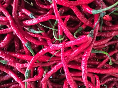 Red hot chilli peppers pattern texture background Stock Photos