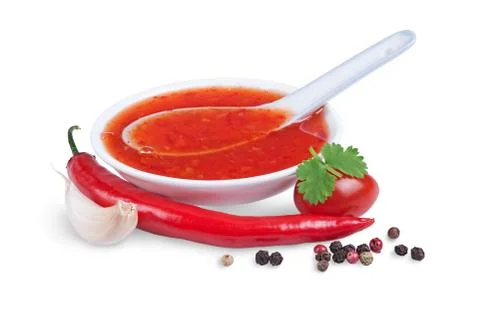 Red hot chilli sauce Stock Photos