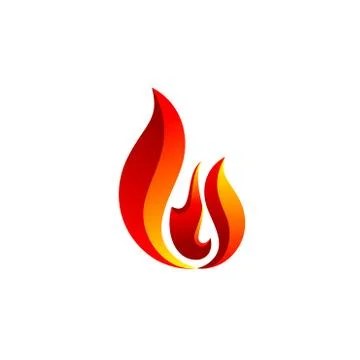 Red hot fire flame logo symbol icon vector design Stock Illustration