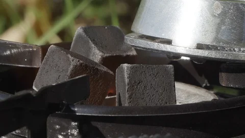 Red hot hookah coals close up Stock Footage 111818602