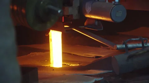 The red-hot ingot is quenched in water Stock Footage 168668564