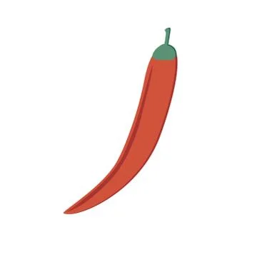 Red, hot pepper on a white background. Vegetable. Illustration. Stock Illustration