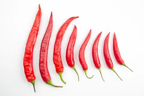Red hot pepper on a white background. spices and vegetative food Stock Photos