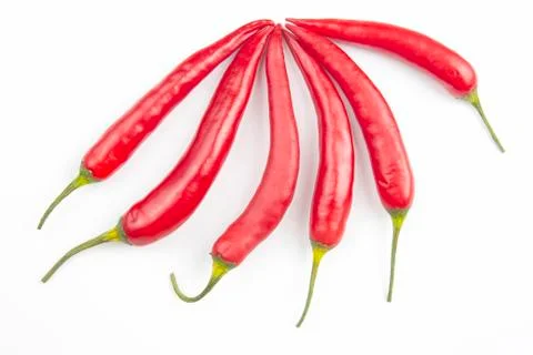 Red hot pepper on a white background. spices and vegetative food Stock Photos