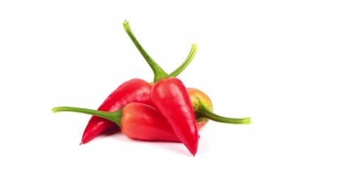 Red hot peppers. Side view. Loop motion. Stock Footage 237695116