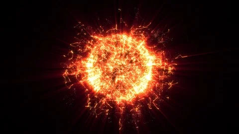 Red Hot Planet Explode On Black Space Scene Stock Footage 101963359