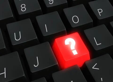 Red Hot Question Key Stock Illustration