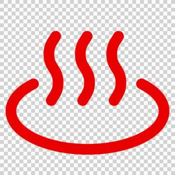 Red hot spring mark icon Stock Illustration