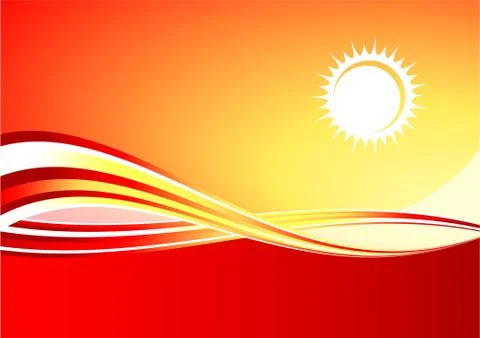 Red hot sun background Stock Illustration