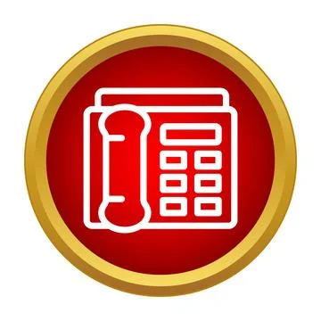 Red hotline button with phone icon Stock Illustration