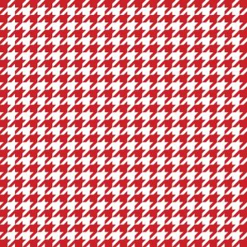 Red houndstooth pattern vector. Classical checkered textile design. Illustrazione stock