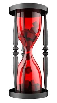 Red Hourglass With Cubes Inside Stock Illustration
