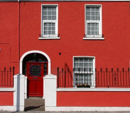 Red house facade Stock Photos
