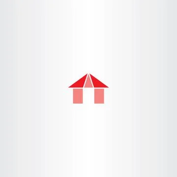 Red house icon vector element sign Illustrazione stock