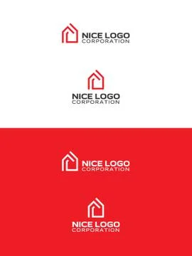 Red house logo Illustrazione stock