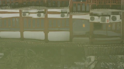 Red House reflection in water Stock Footage 35525684