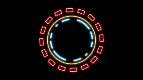 Red HUD element or aim target ring seamless loop 3d render. Analysing data, Video stock 289034627