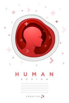 Red human head design template Stock Illustration