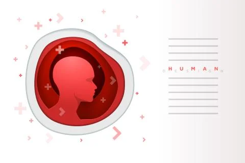 Red human head design template Illustrazione stock
