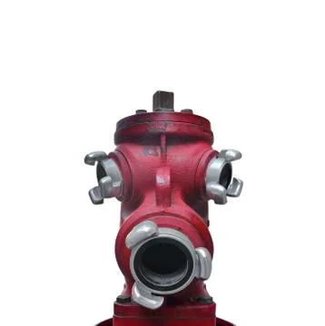 Red hydrant shaped head on a white background Stock Photos