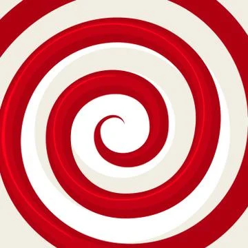 Red Hypnosis Spiral Pattern. Optical illusion. Vector Stock Illustration