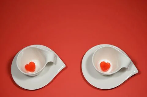 Red ice cubes in a cups Stock Photos