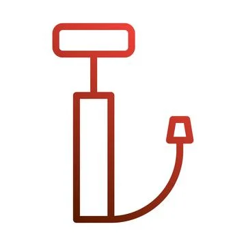 Red Icon Of Air Pump For Inflating Items Graphic Illustration