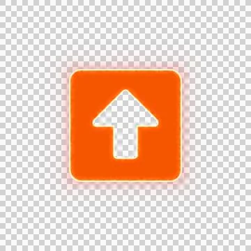 Red icon arrow square up with iridescent fire stripe. Sharp alpha channel Stock Illustration