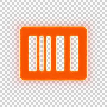 Red icon barcode with iridescent fire stripe. Sharp alpha channel border. Illustrazione stock