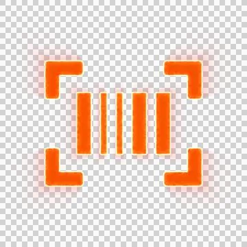 Red icon barcode read with iridescent fire stripe. Sharp alpha channel border. Illustrazione stock