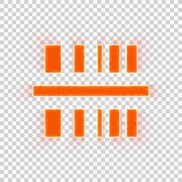 Red icon barcode scan with iridescent fire stripe. Sharp alpha channel border. Illustrazione stock