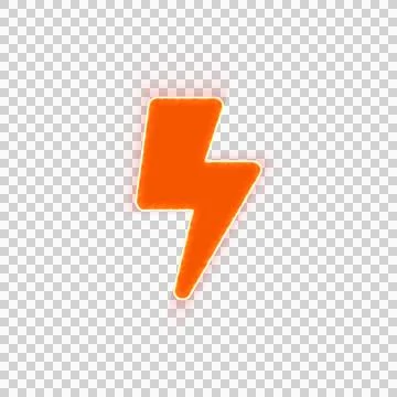 Red icon bolt with iridescent fire stripe. Sharp alpha channel border. Illustrazione stock