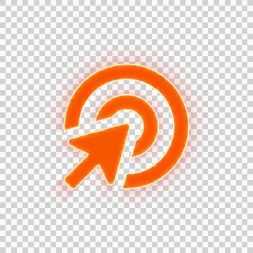 Red icon bullseye pointer with iridescent fire stripe. Sharp alpha channel Stock Illustration