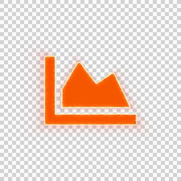 Red icon chart area with iridescent fire stripe. Sharp alpha channel border. Stock Illustration