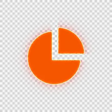 Red icon chart pie with iridescent fire stripe. Sharp alpha channel border. Stock Illustration