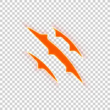 Red icon claw marks with iridescent fire stripe. Sharp alpha channel border. Stock Illustration