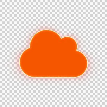 Red icon cloud with iridescent fire stripe. Sharp alpha channel border. イラスト素材