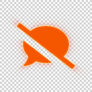 Red icon comment slash with iridescent fire stripe. Sharp alpha channel border. Stock Illustration