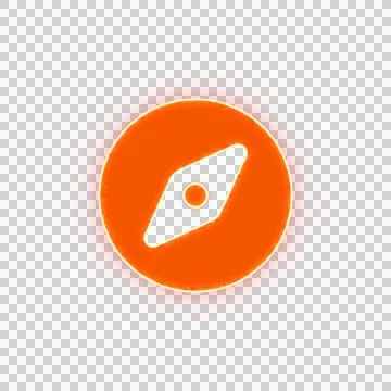 Red icon compass with iridescent fire stripe. Sharp alpha channel border. Stock Illustration