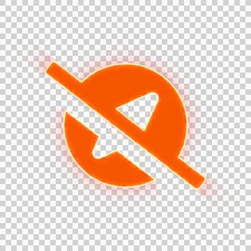 Red icon compass slash with iridescent fire stripe. Sharp alpha channel border. Stock Illustration