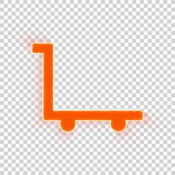 Red icon dolly flatbed empty with iridescent fire stripe. Sharp alpha channel Stock Illustration