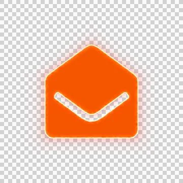 Red icon envelope open with iridescent fire stripe. Sharp alpha channel border. Stock Illustration