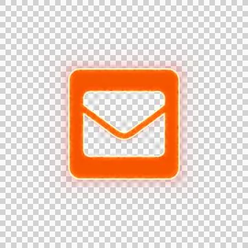 Red icon envelope square with iridescent fire stripe. Sharp alpha channel Stock Illustration