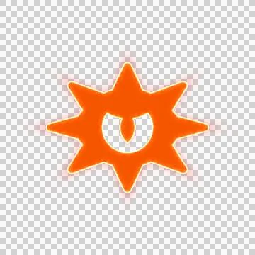 Red icon eye evil with iridescent fire stripe. Sharp alpha channel border. Stock Illustration