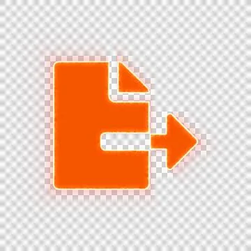 Red icon file export with iridescent fire stripe. Sharp alpha channel border. Illustrazione stock