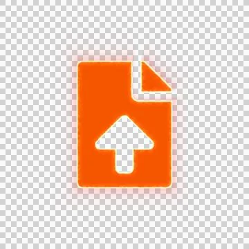Red icon file upload with iridescent fire stripe. Sharp alpha channel border. Stock Illustration
