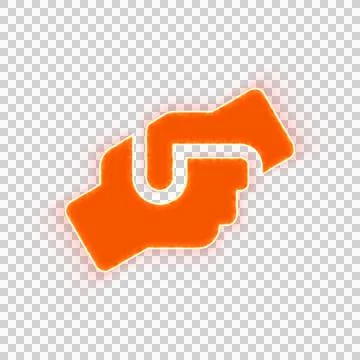 Red icon hands helping with iridescent fire stripe. Sharp alpha channel border. Stock Illustration