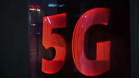 Red icon indicating 5G technology Stock Footage 239278628